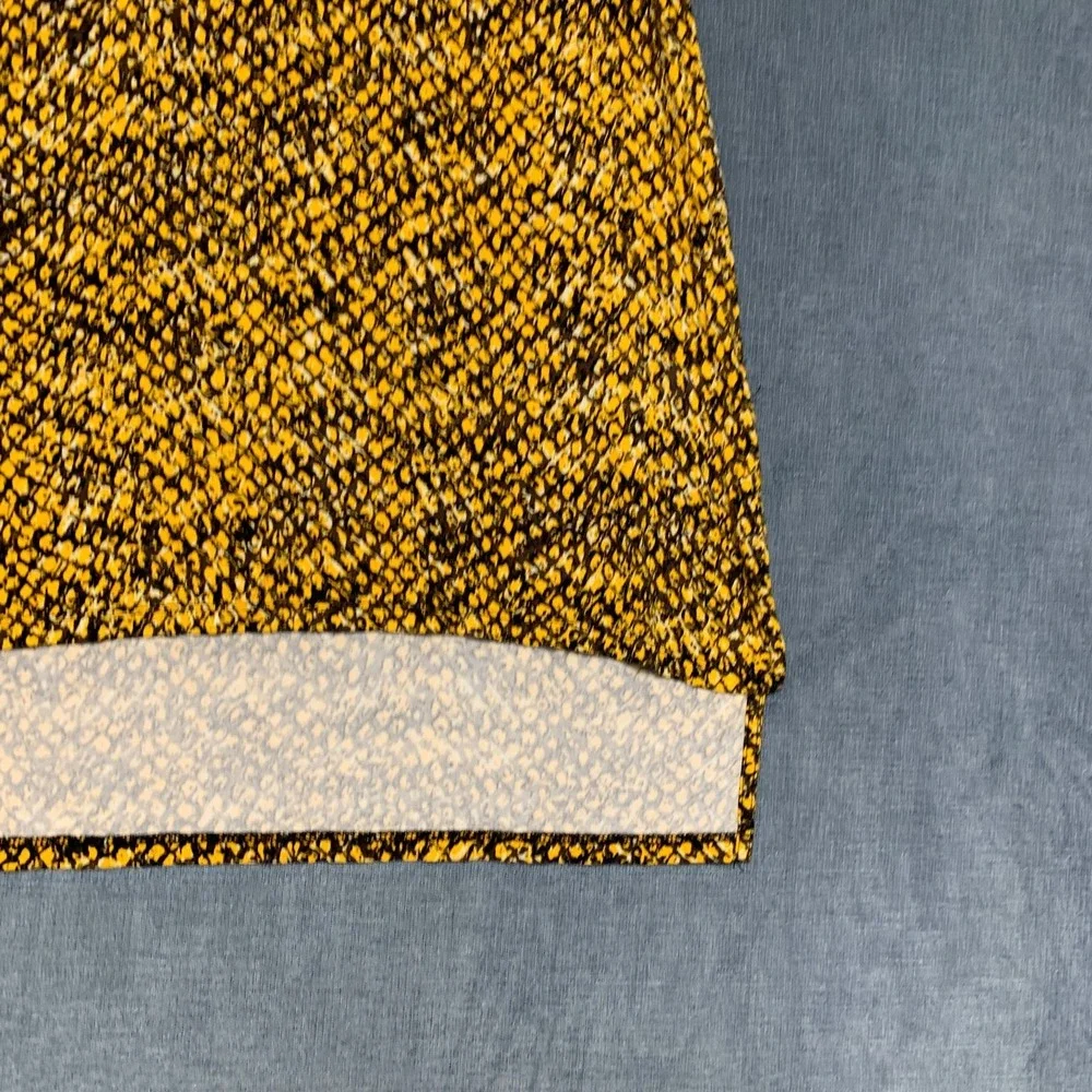 Michael Kors Blouse Top Women Small Yellow Black Snake Print Gold Chain Neckline
